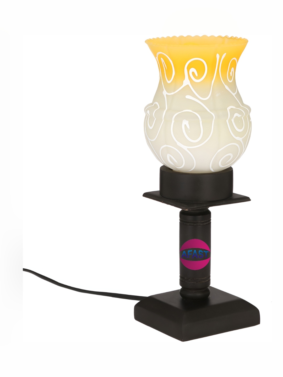 

Afast White & Yellow Textured Abstract Table Lamp