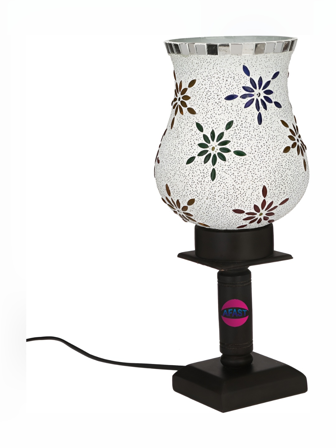 

Afast White Red Printed Bamboo Bell Table Lamp