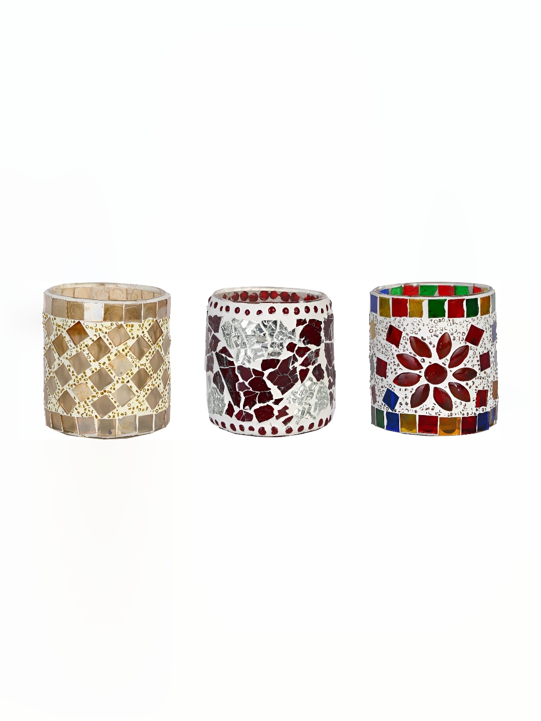 

Afast Beige Brown 3 Pieces Textured Glass Candle Holder