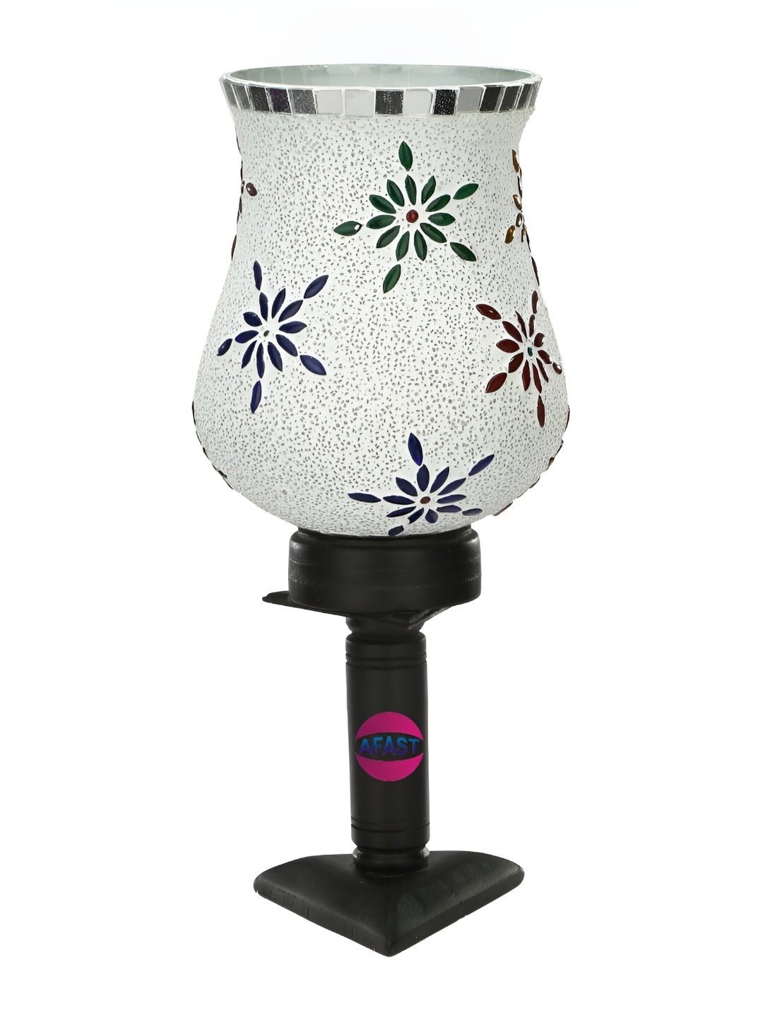 

Afast White Blue Textured Bell Glass Table Lamp