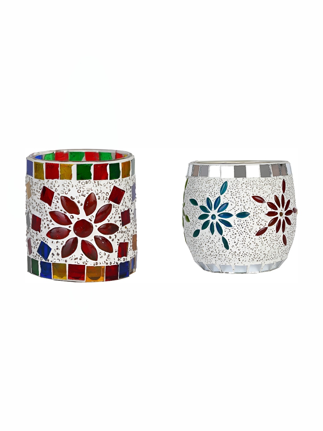 

Afast Brown 2 Pieces Floral Glass Tealight Candle Holders
