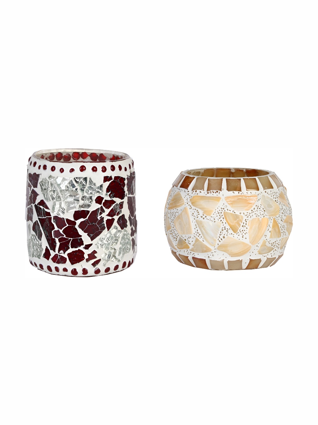 

Afast Beige Brown 2 Pieces Textured Ceramic Tealight Candle Holders