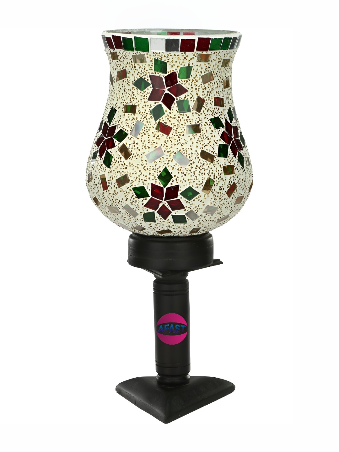 

Afast Beige Red Printed Bell Glass Table Lamp