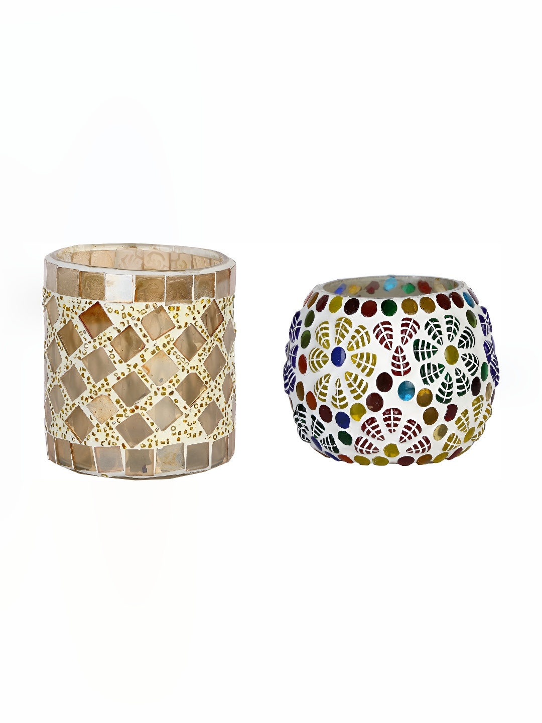 

Afast White & Red 2 Pcs Candle Holder