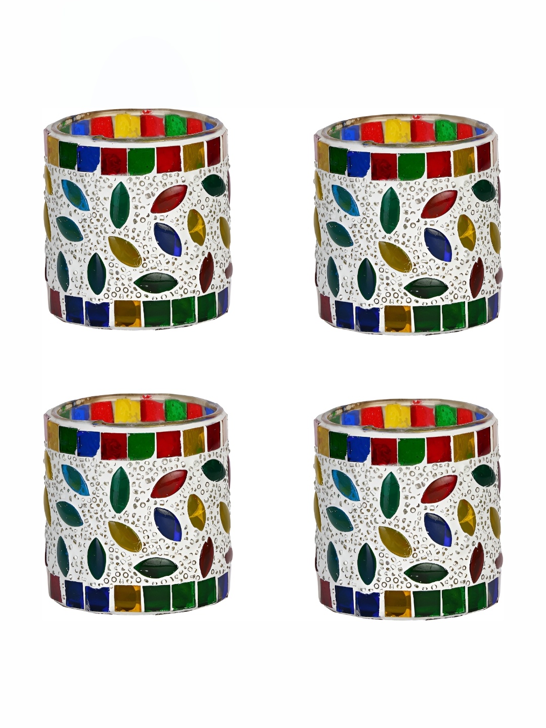 

Afast White & Red 4 Pcs Candle Holder