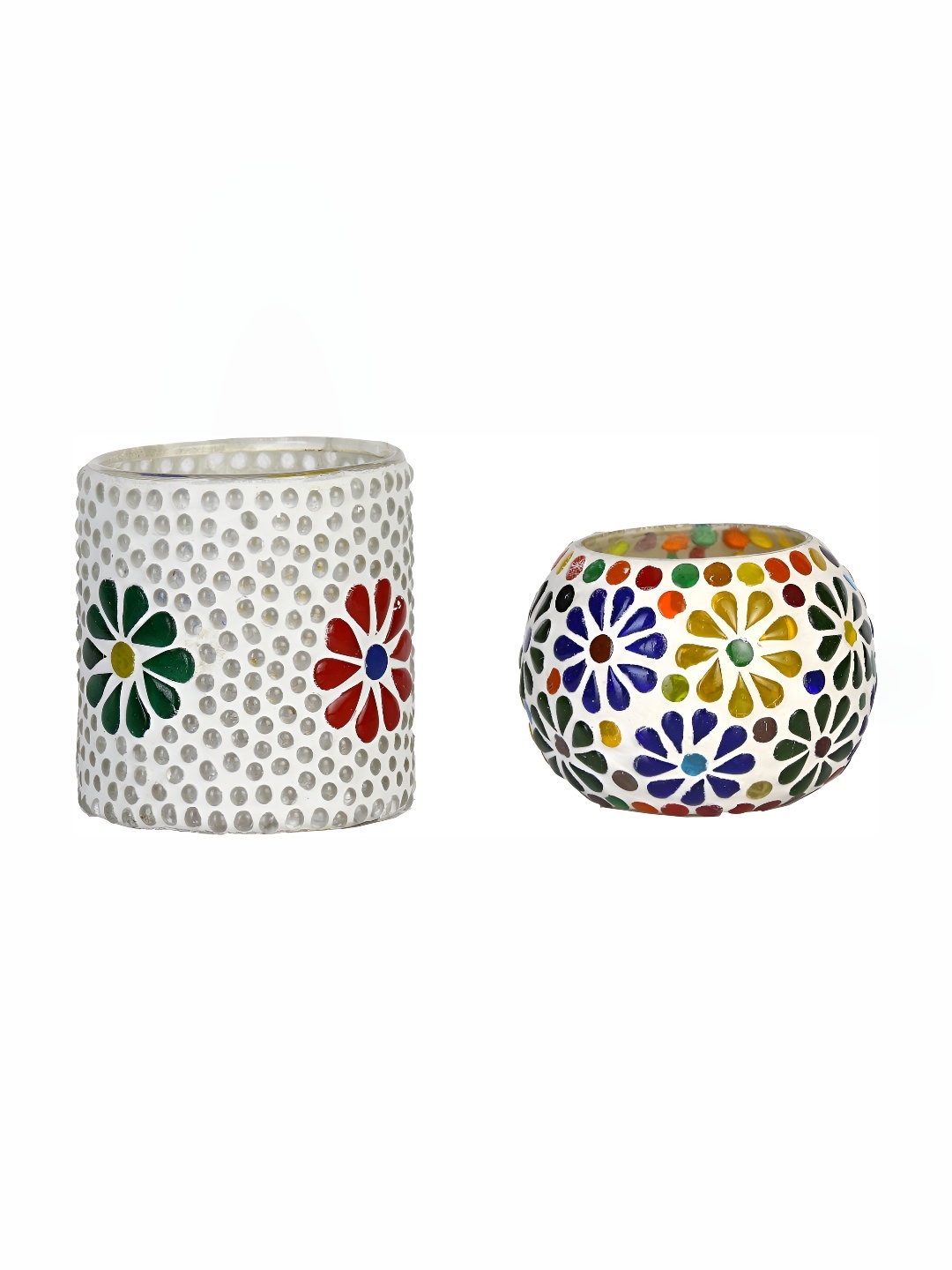

Afast White & Red 2 Pcs Candle Holder, Yellow