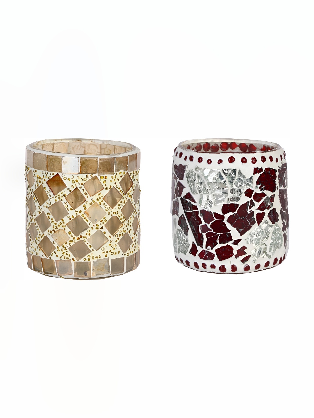 

Afast White & Red 2 Pcs Candle Holder