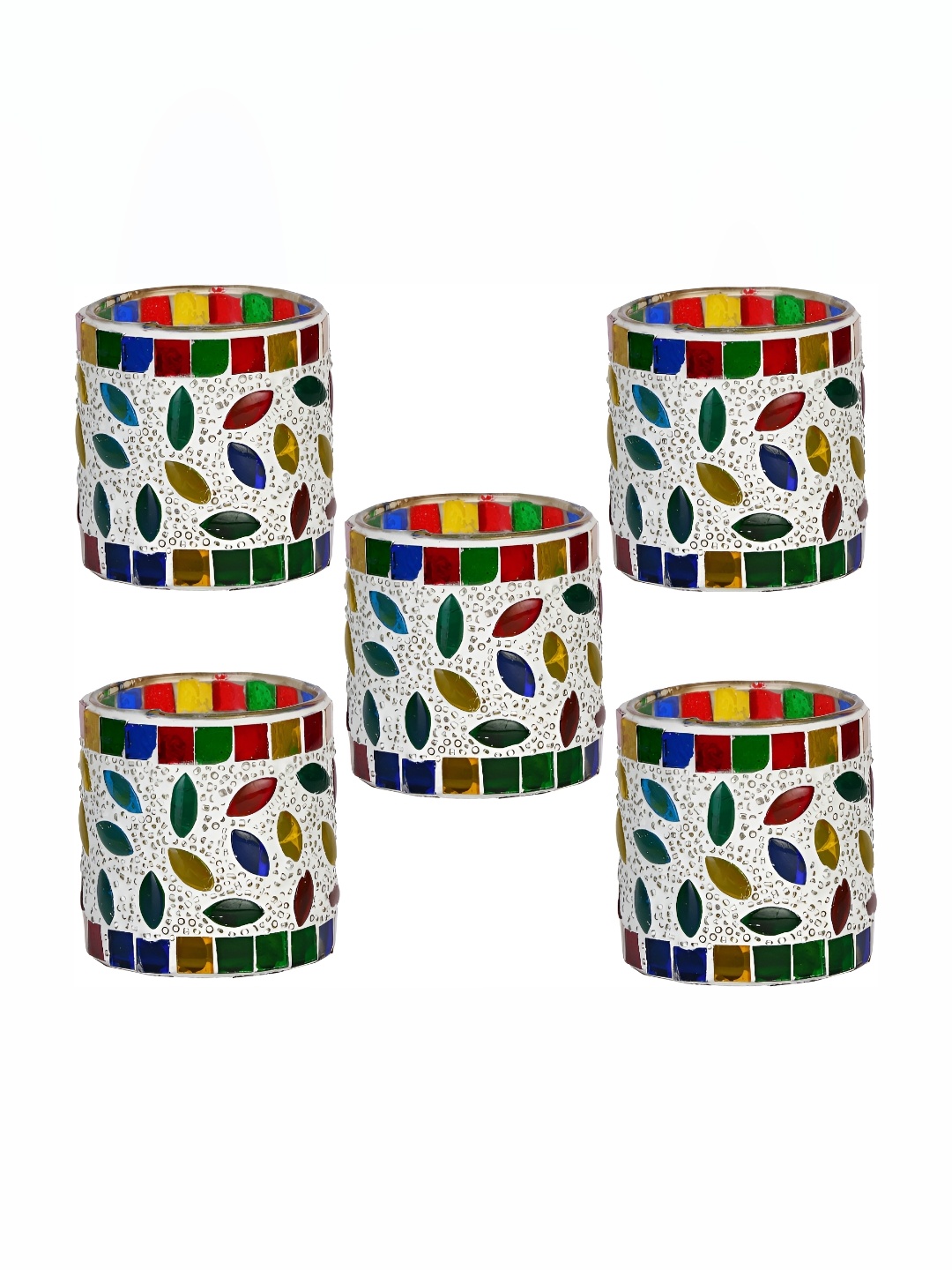 

Afast White & Red 5 Pcs Candle Holder