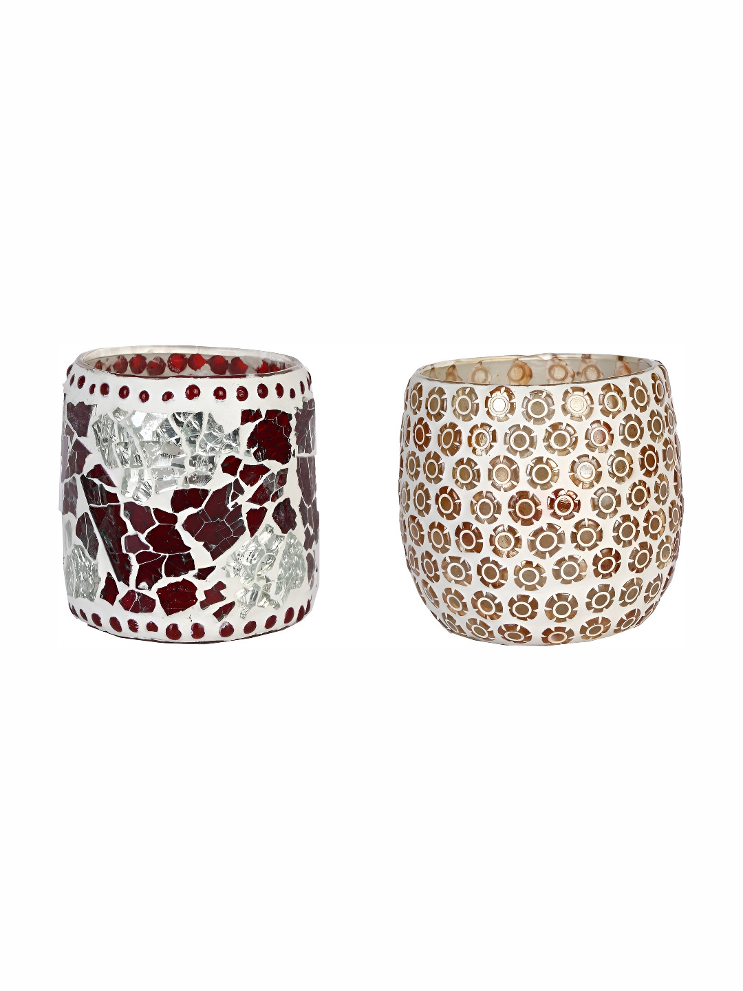 

Afast White & Red 2 Pcs Candle Holder