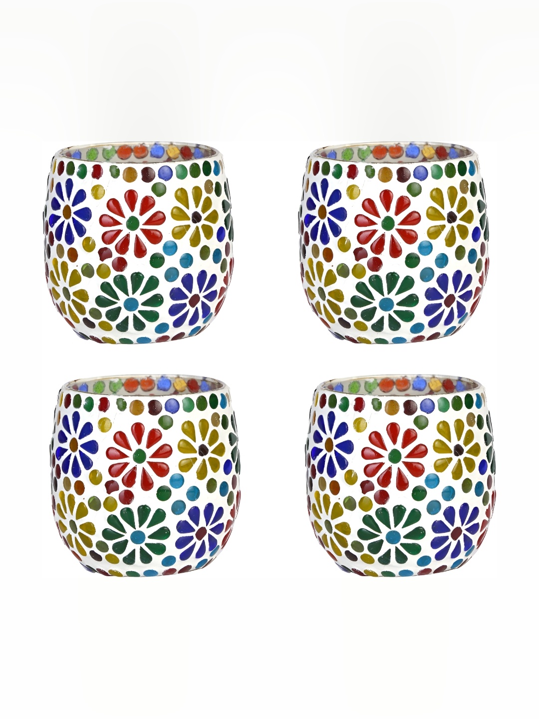 

Afast White & Red 4 Pcs Candle Holder
