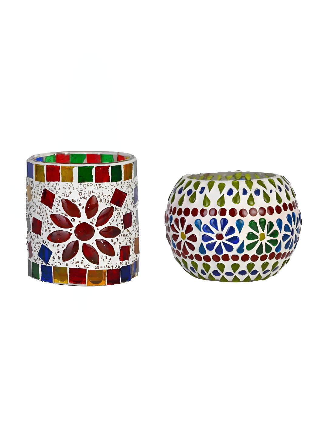 

Afast White & Red 2 Pcs Candle Holder
