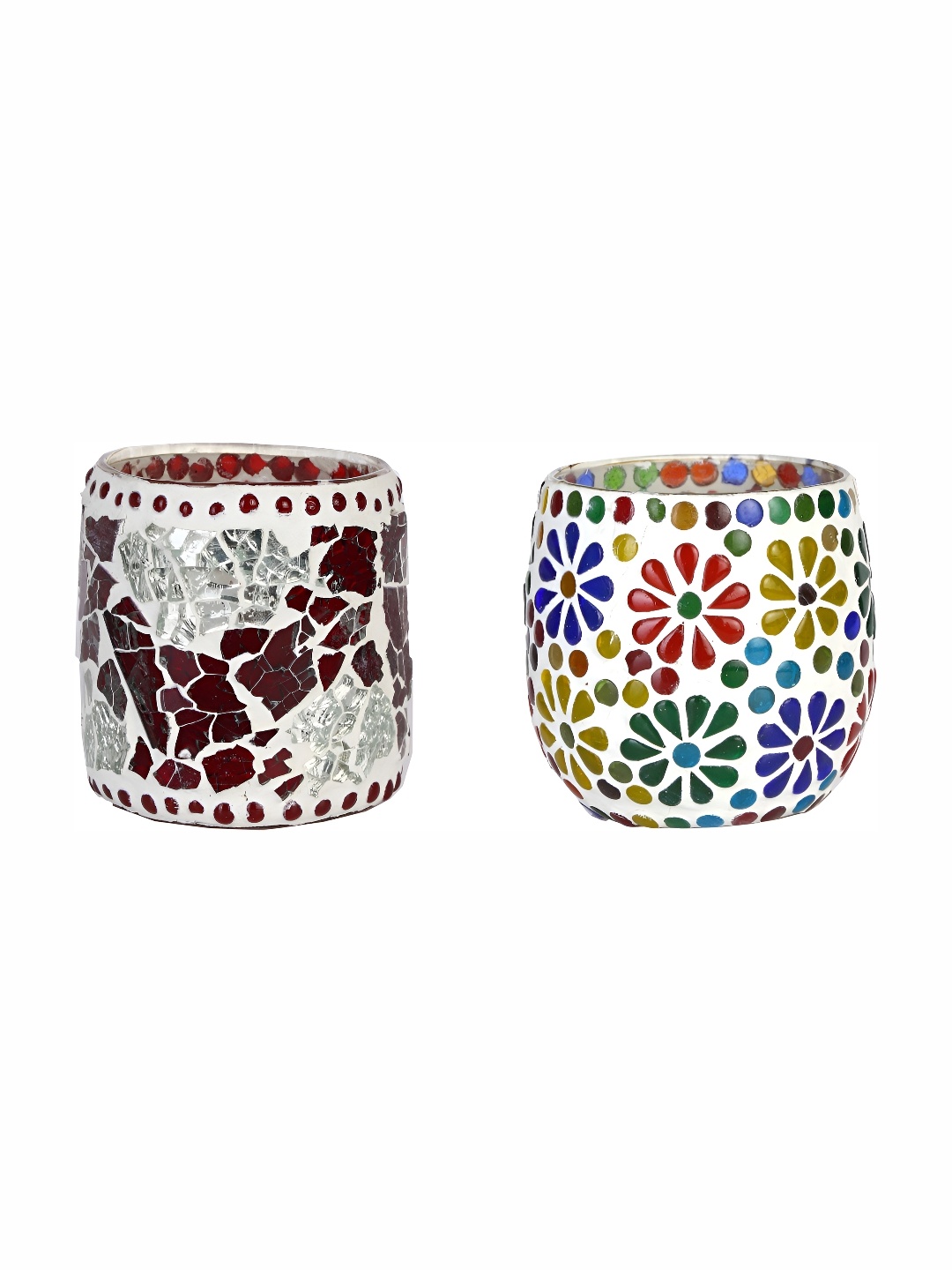 

Afast White & Red 2 Pcs Candle Holder