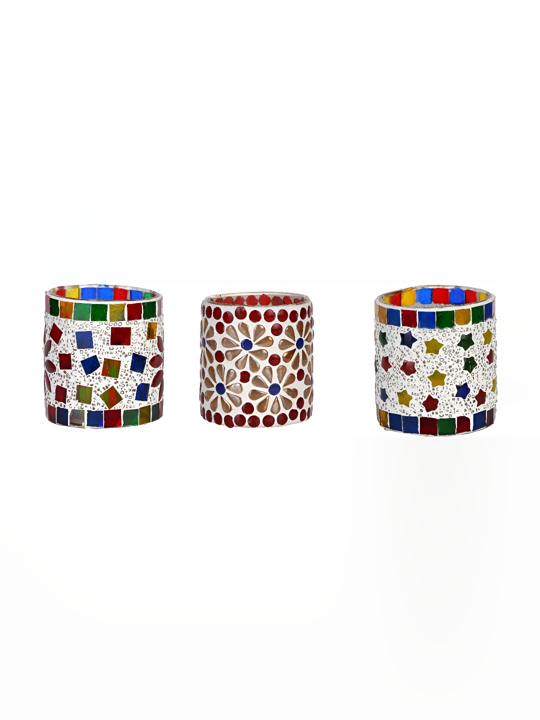 

Afast White & Red 3 Pcs Candle Holder
