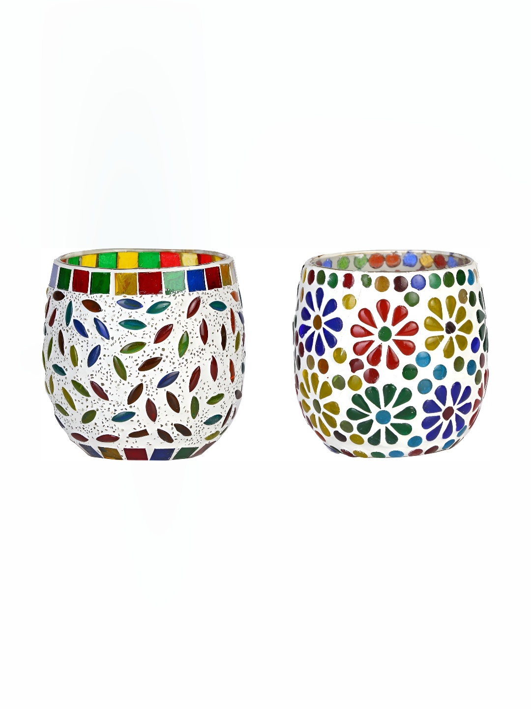 

Afast White & Red Printed Candle Holder