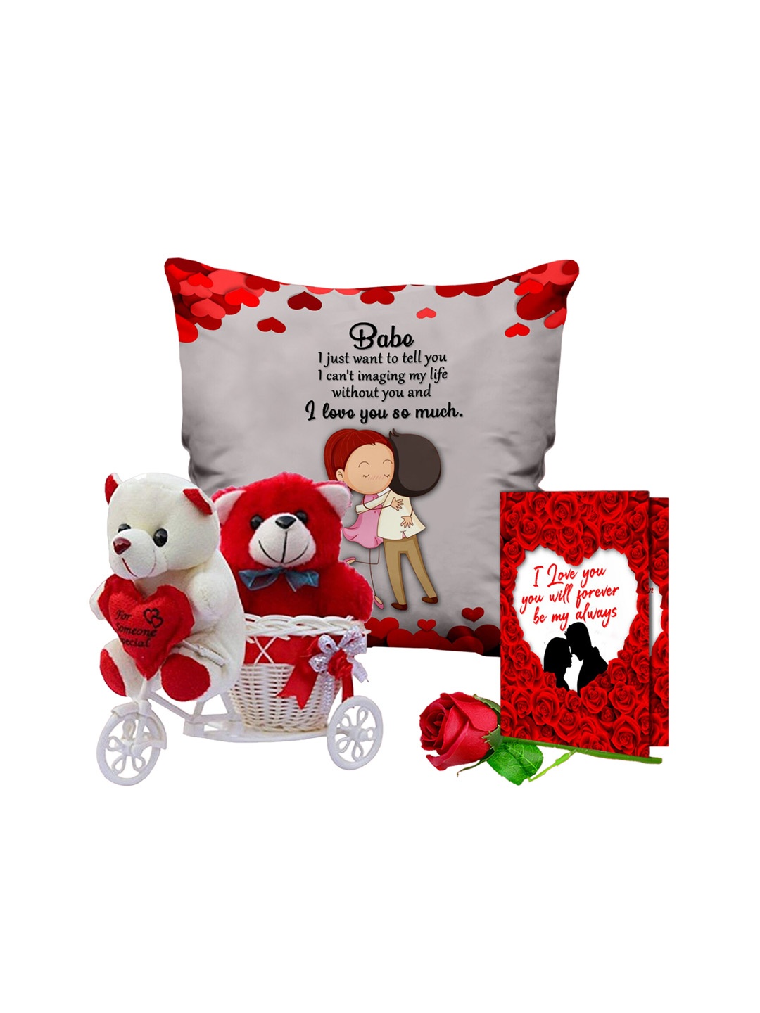 

ME & YOU Red & Grey 5 Pieces Printed Valentine Home Gift Sets