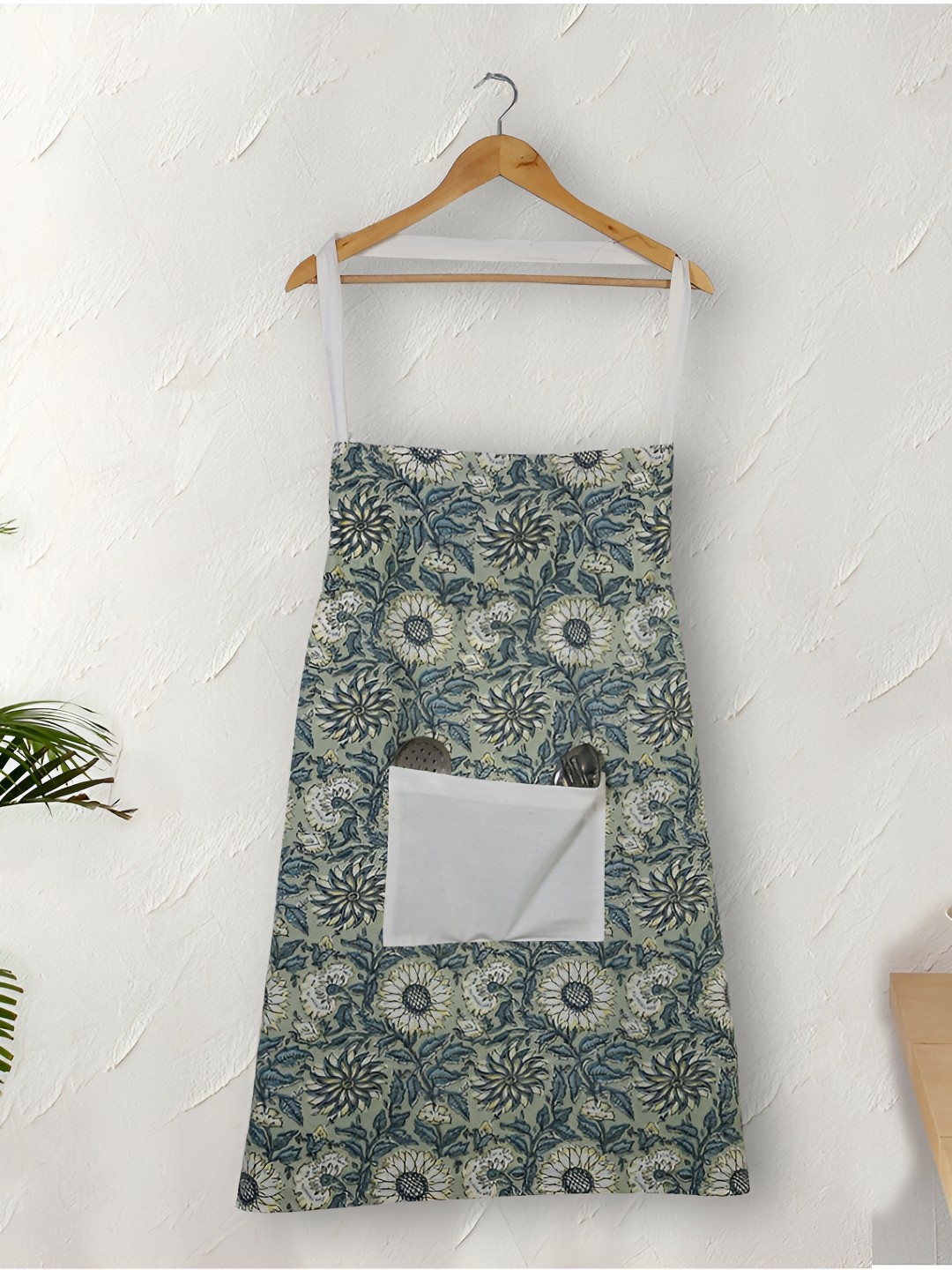 

Texstylers Green Blue Printed Cotton Aprons