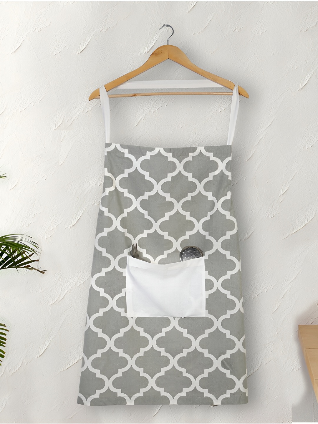 

Texstylers Grey White Geometric Printed Cotton Apron