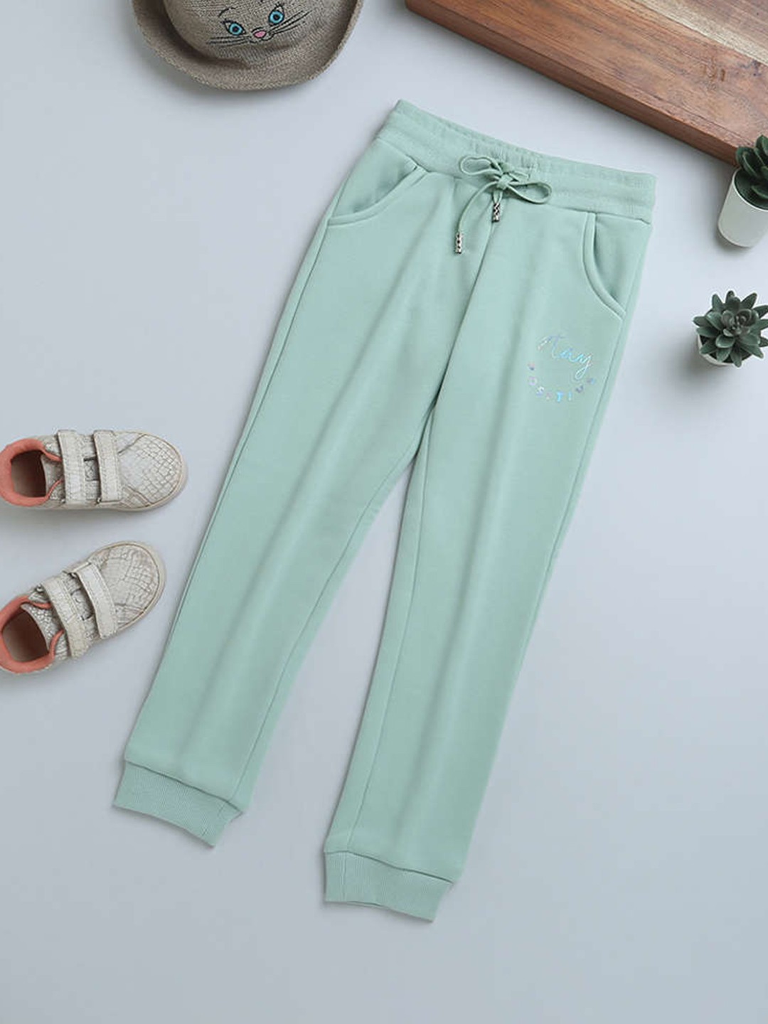 

Tiny Girl Mid-Rise Cotton Joggers, Green