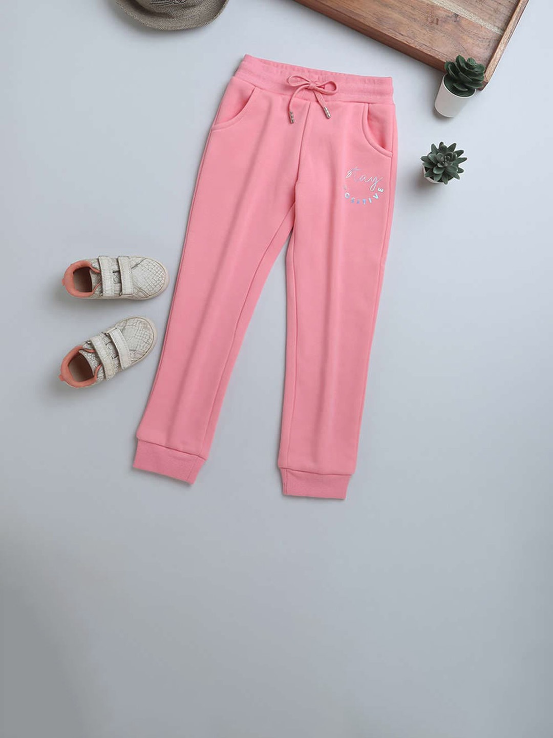 

Tiny Girl Mid-Rise Cotton Joggers, Pink