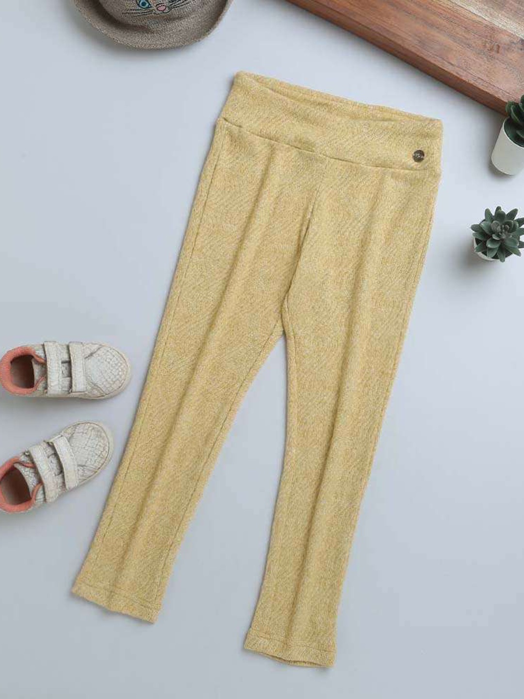 

Tiny Girl Self Design Mid Rise Jeggings, Mustard