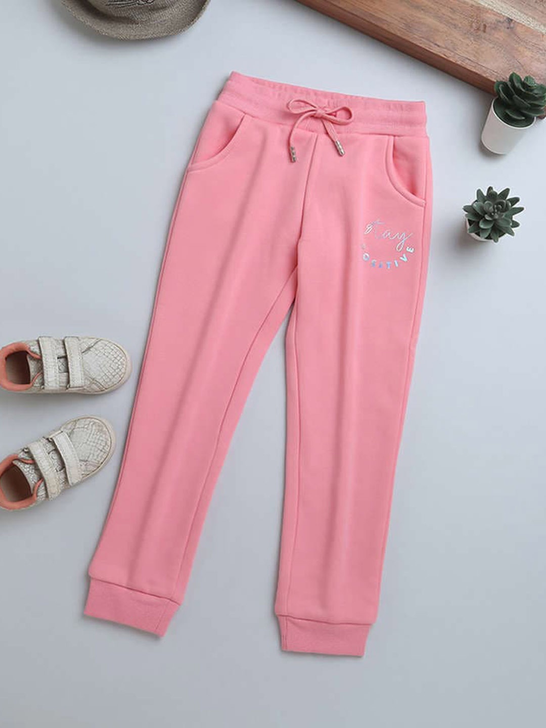

Tiny Girl Regular Fit Cotton Joggers, Pink