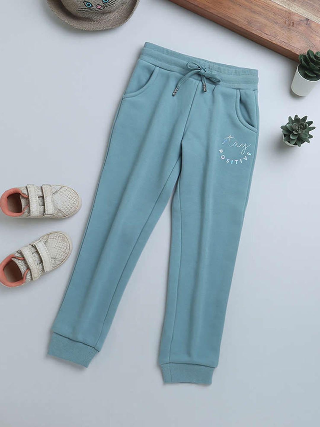 

Tiny Girl Mid-Rise Cotton Joggers, Blue