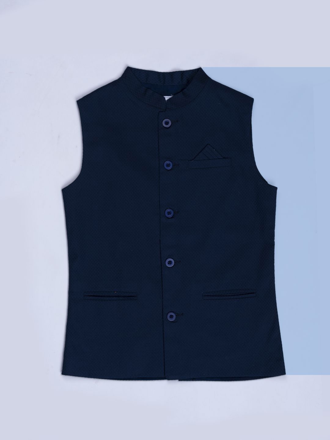 

Gini and Jony Boys Mandarin Collar Nehru Jacket, Navy blue