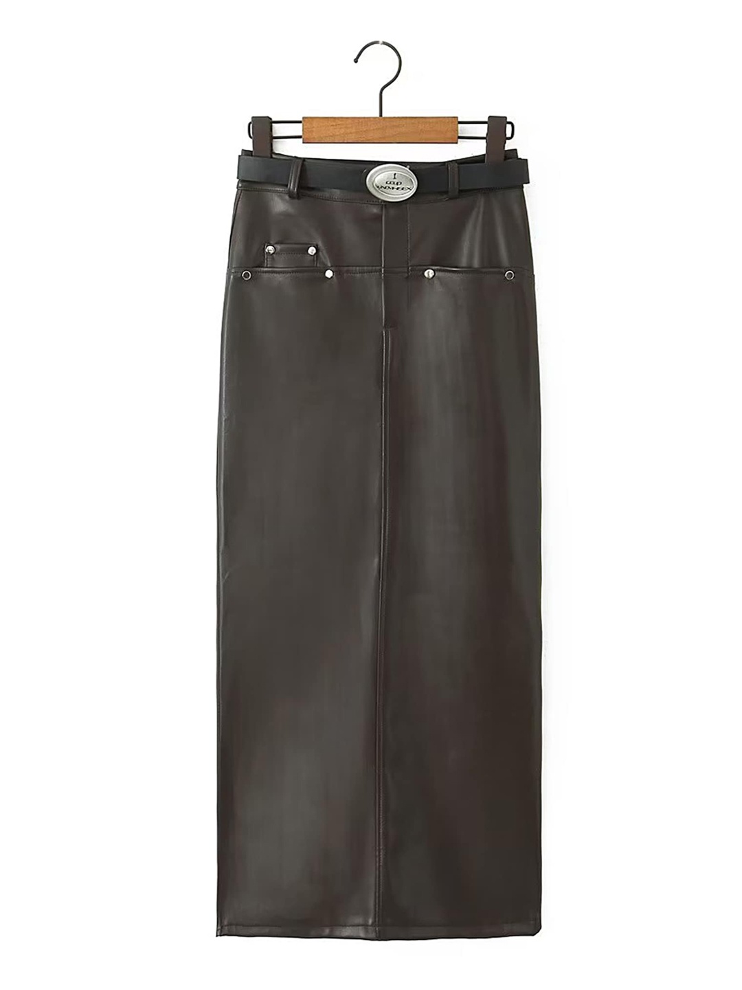 

LULU & SKY Straight Maxi Skirt, Brown