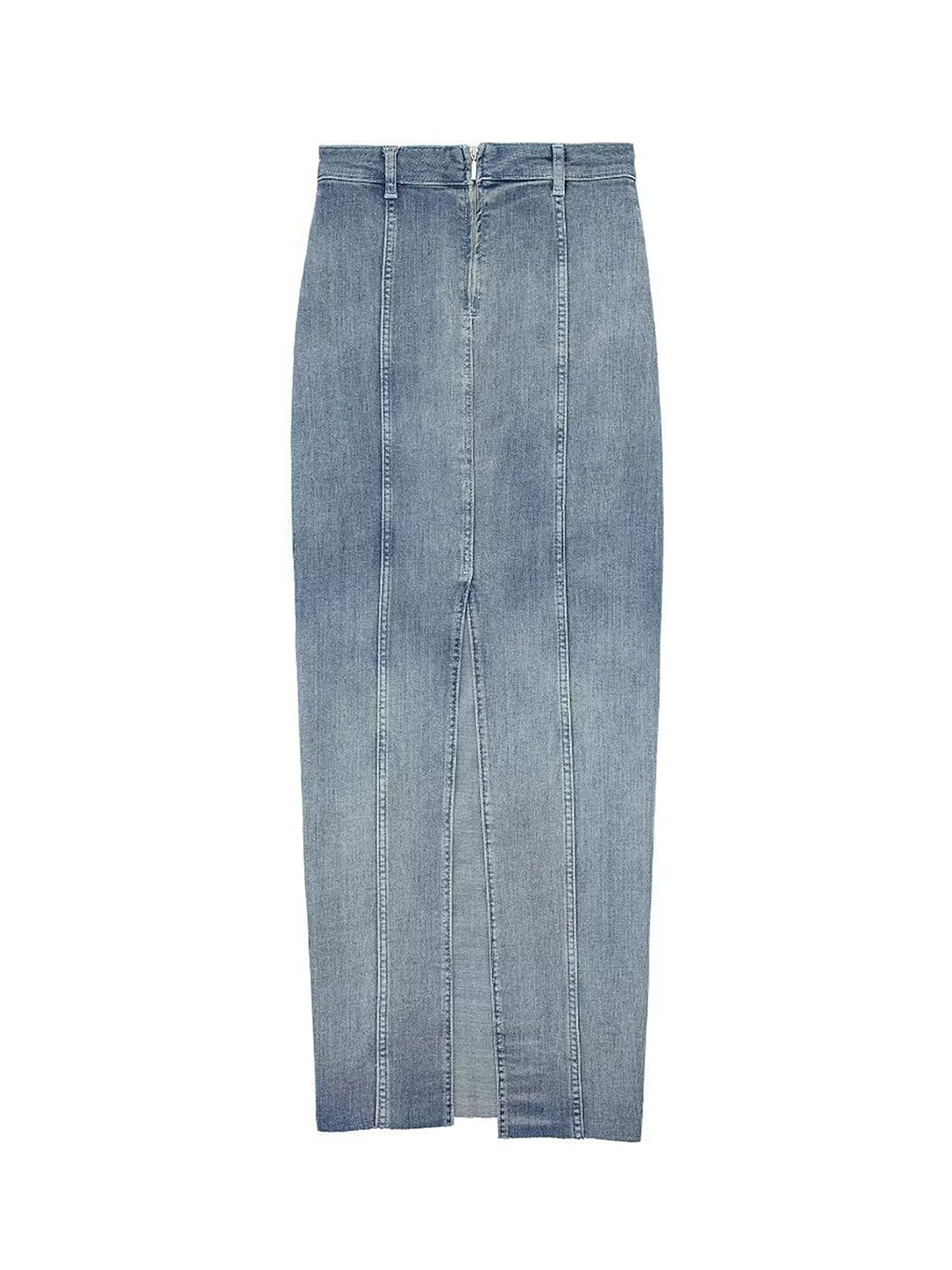 

LULU & SKY High-Waist Denim Pencil Midi Skirt, Blue