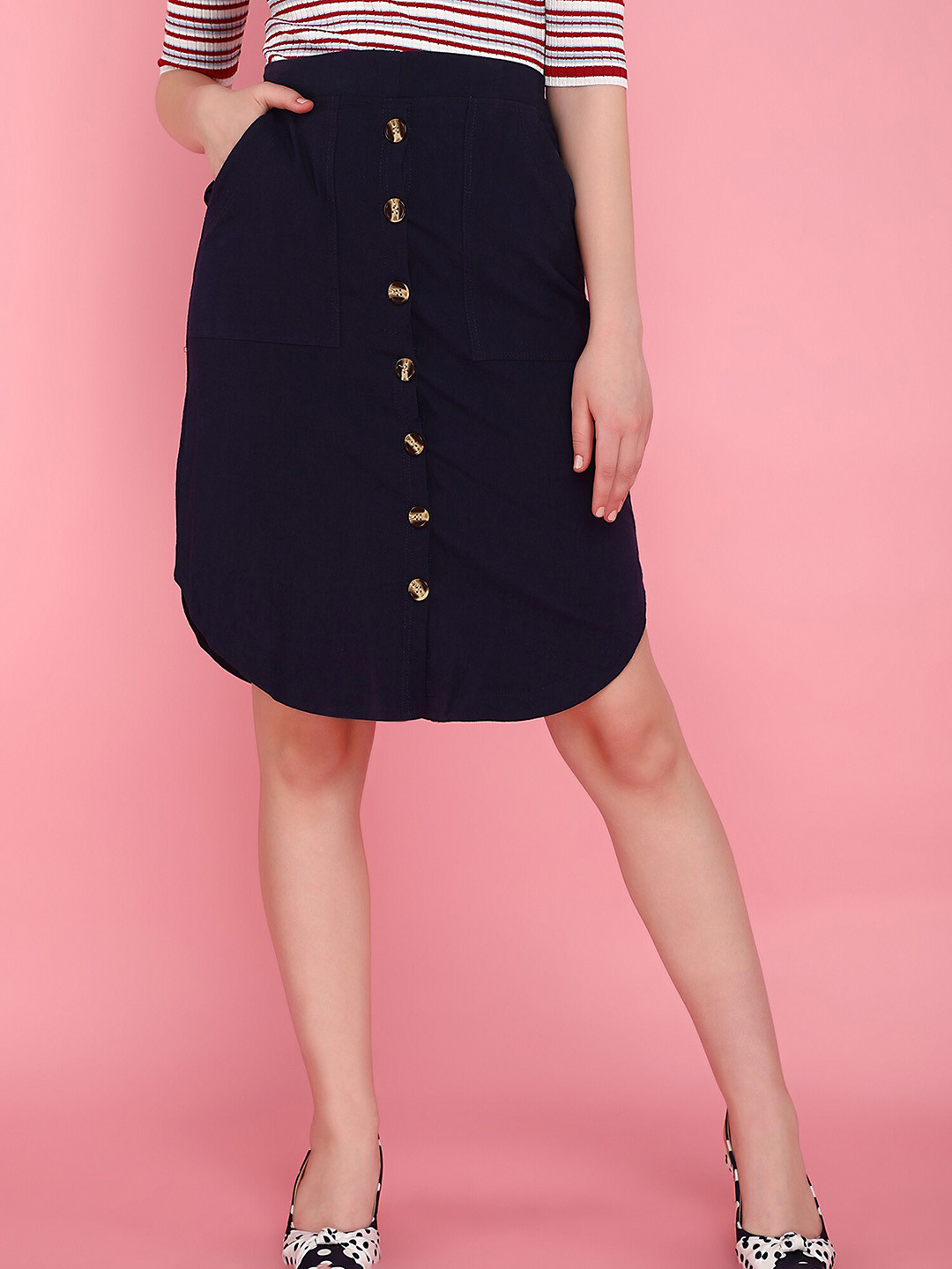 

LULU & SKY A-Line Skirt, Navy blue