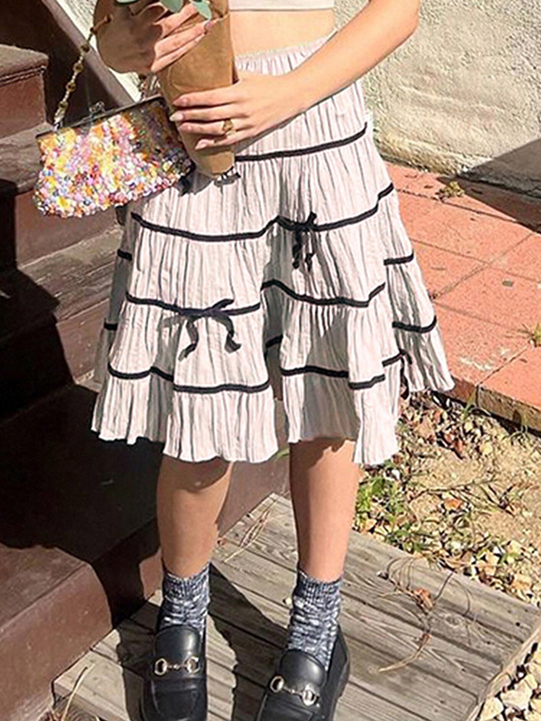 

LULU & SKY A-Line Skirt, White