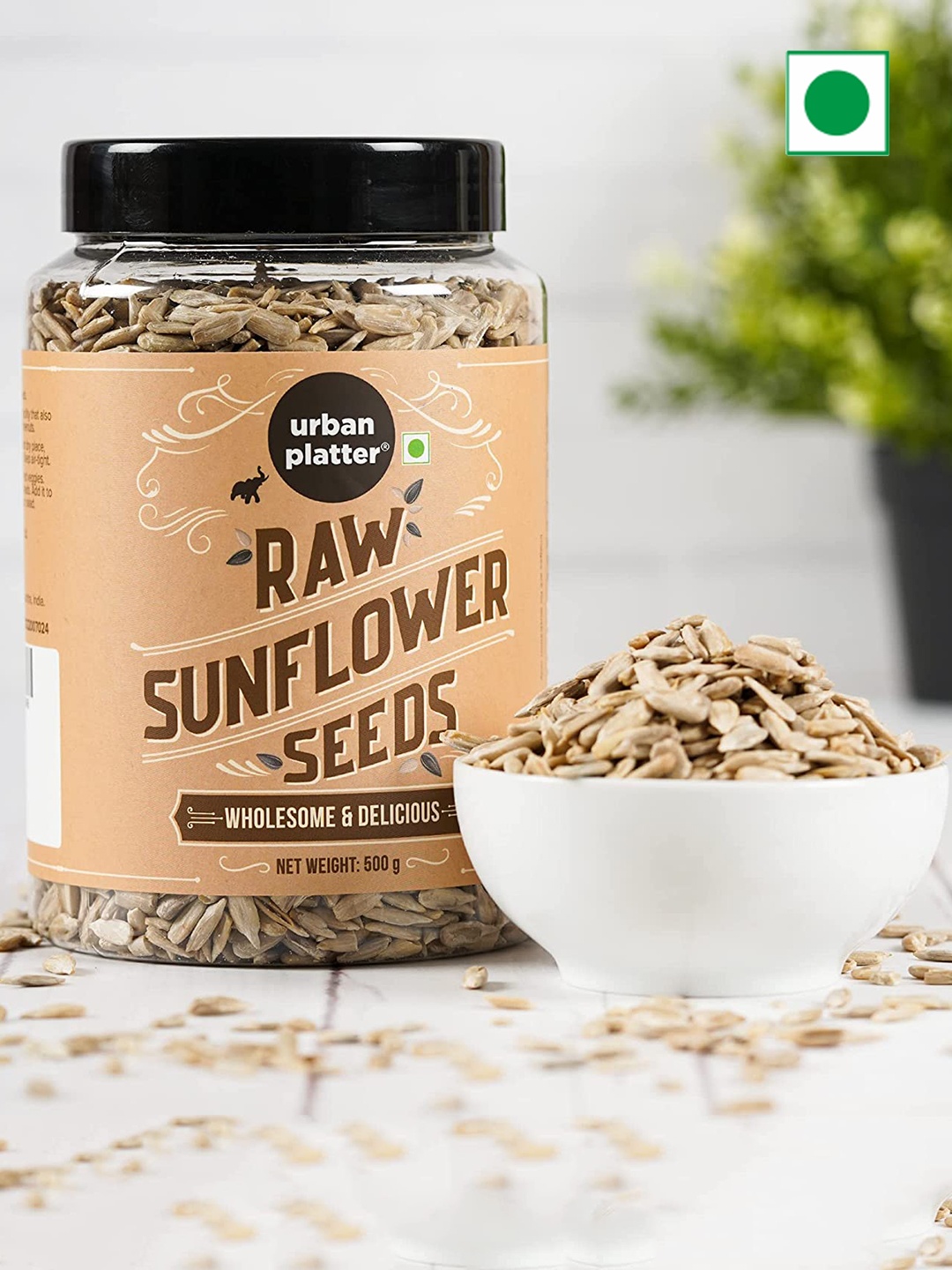 

URBAN PLATTER Raw Sunflower Seeds- 500g, Off white
