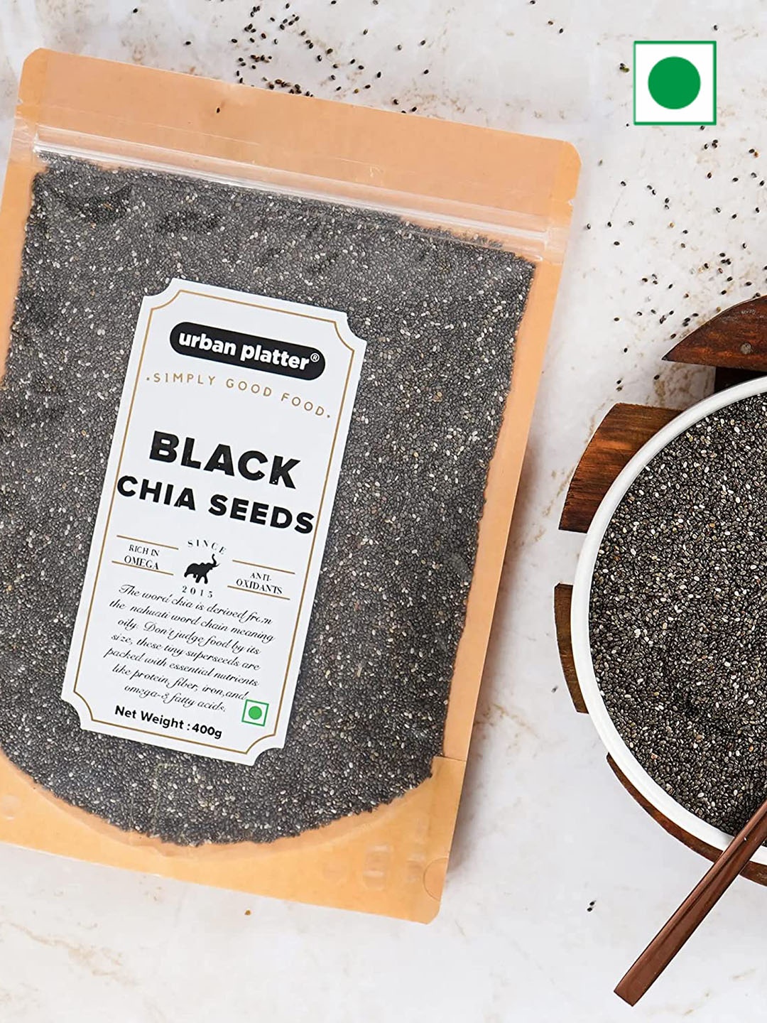 

URBAN PLATTER Black Chia Seeds- 400gms