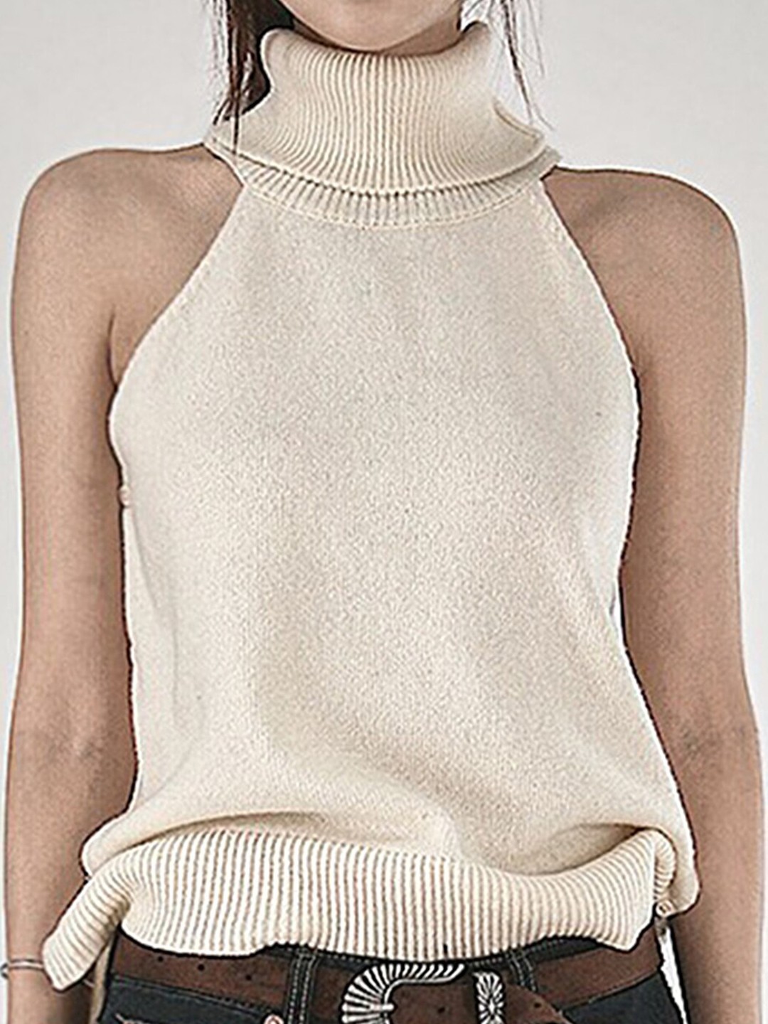 

LULU & SKY A-line High Neck Top, White