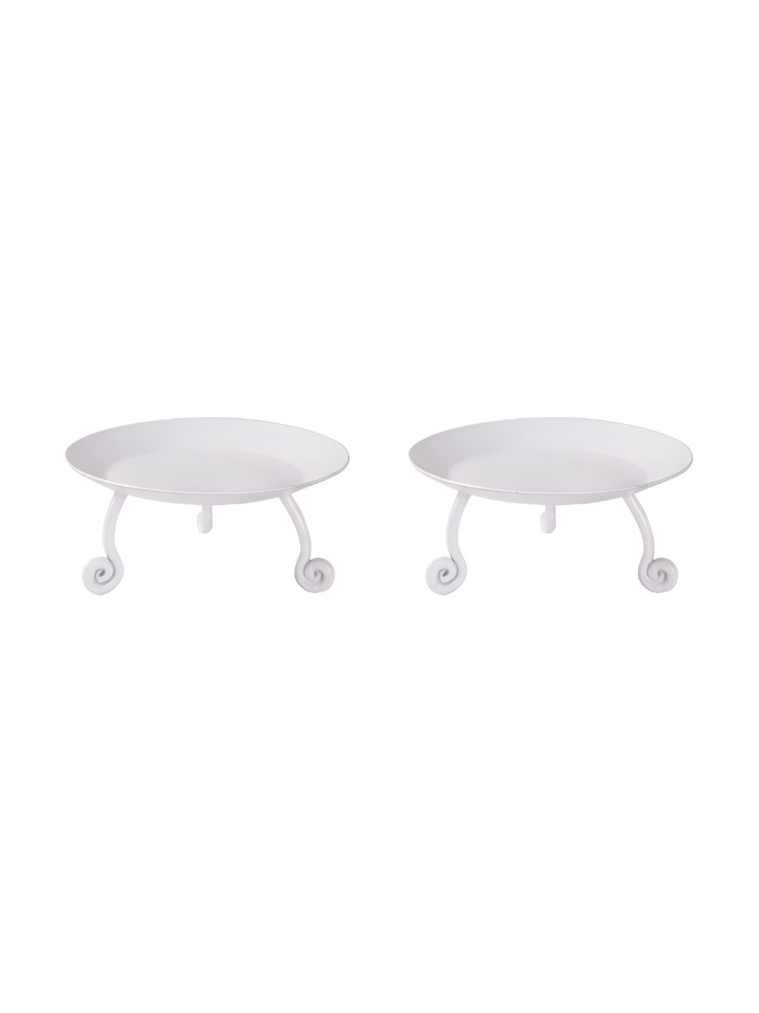 

Lal Haveli White 2Pcs Metal Tealight Candle Holder
