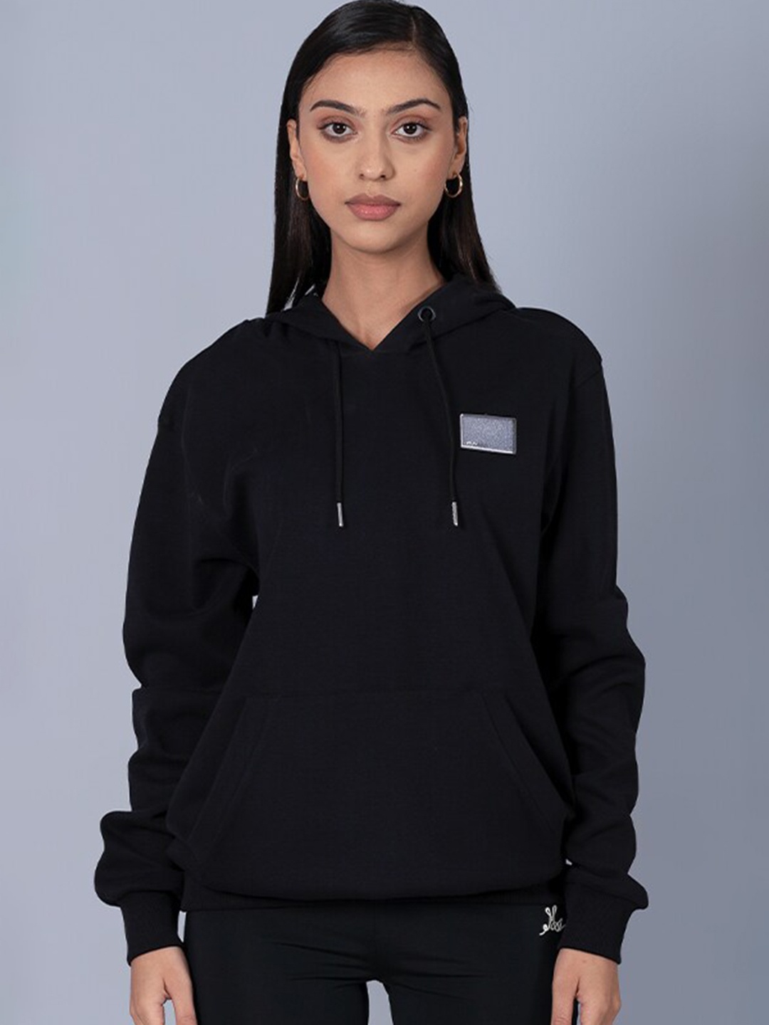 

Muvazo Unisex Hooded Long Sleeves Cotton Pullover Sweatshirt, Black