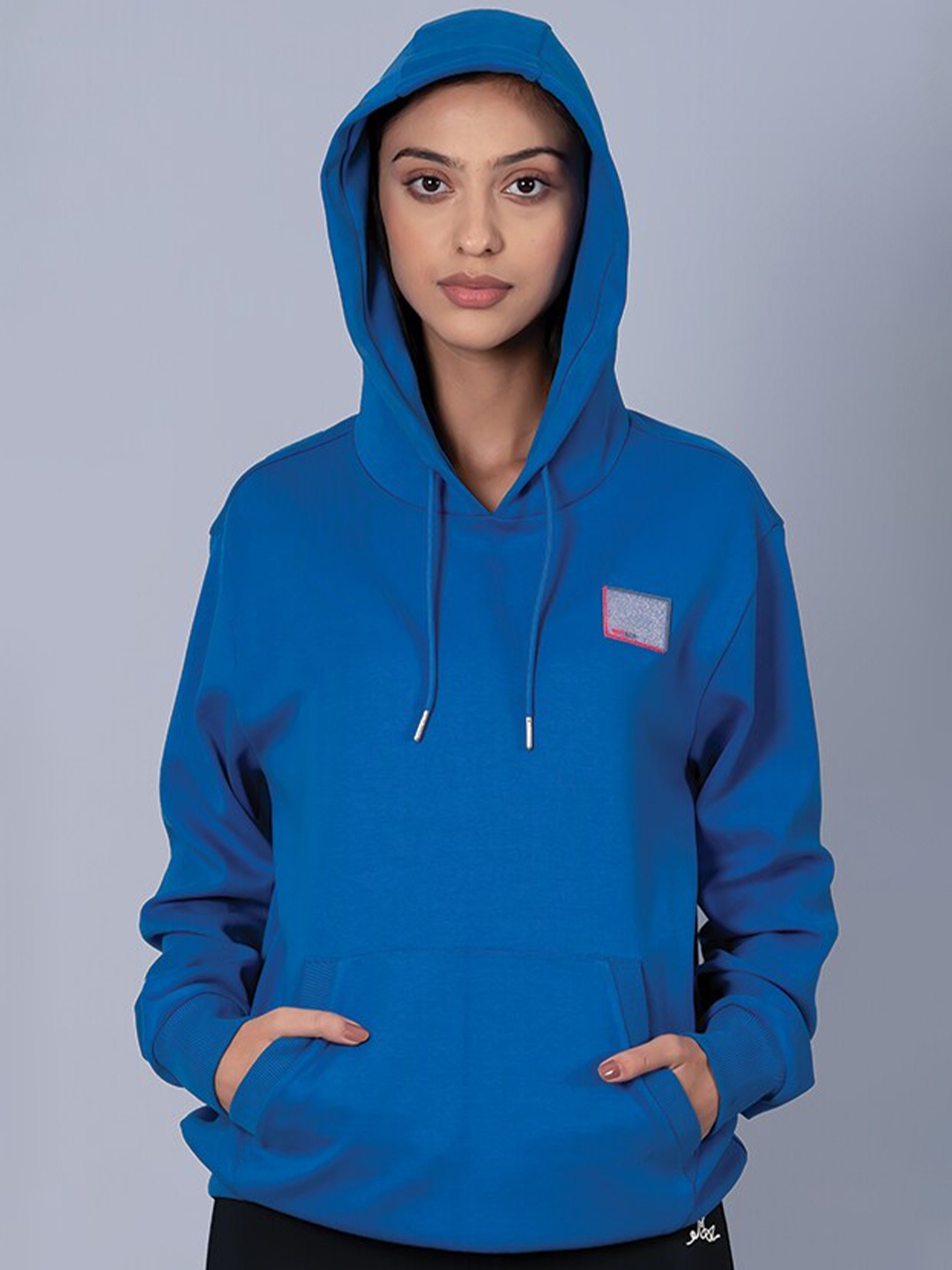 

Muvazo Unisex Hooded Long Sleeves Cotton Pullover Sweatshirt, Blue