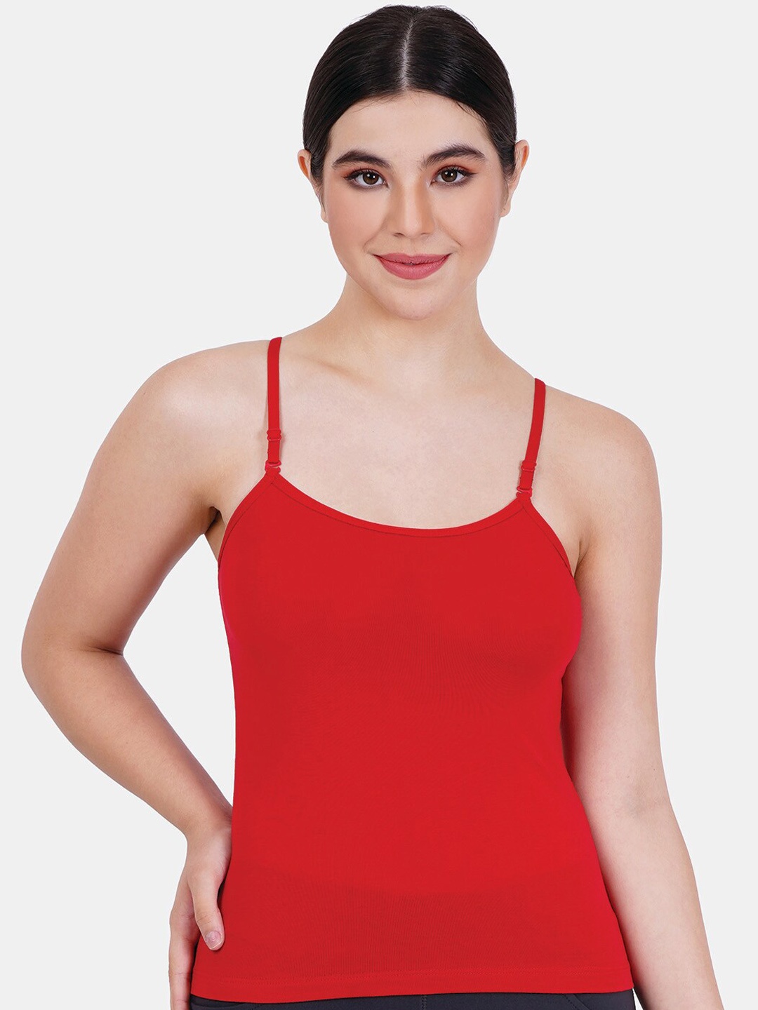 

Reveira Shoulder Straps Non Padded Camisole, Red