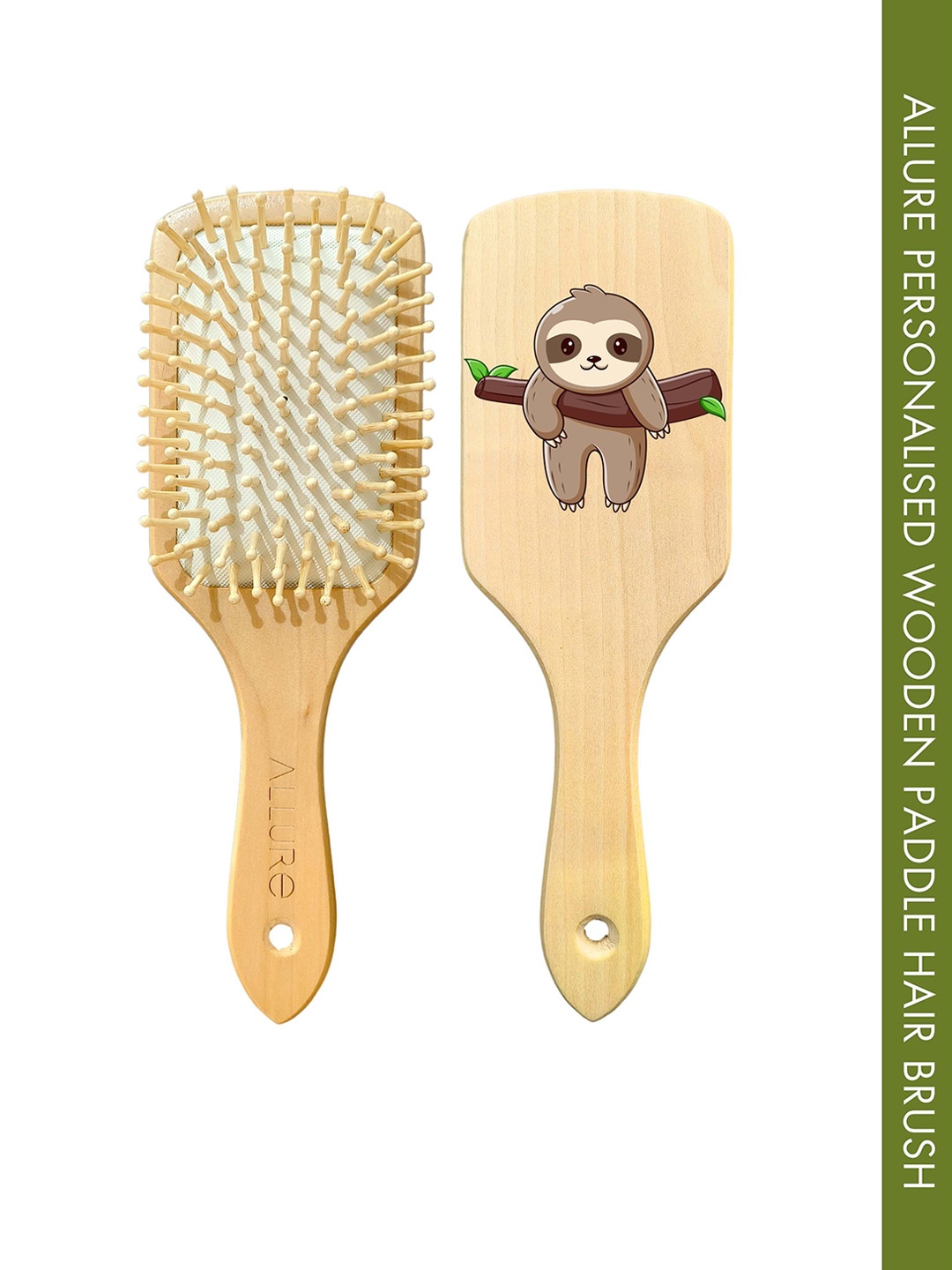 

ALLURE Sloth Printed Paddle Hair Brush, Brown