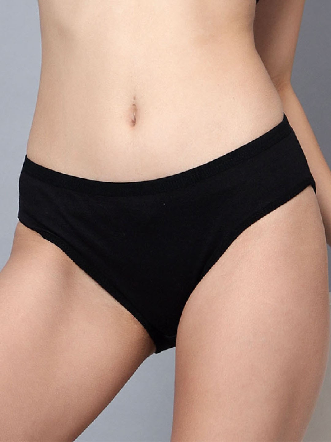 

JJAAGG T Pack Of 3 Pure Cotton Mid-Rise Basic Briefs, Black