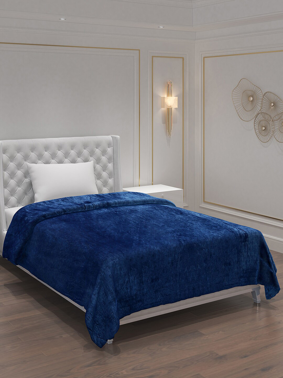

Monte Carlo Navy Blue AC Room 233 GSM Skin Friendly Single Bed Blanket
