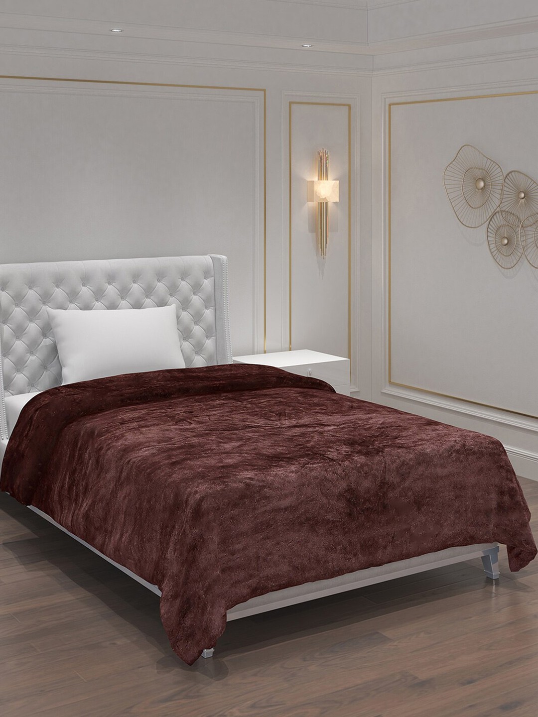 

Monte Carlo Coffee Brown AC Room 233 GSM Single Bed Blanket