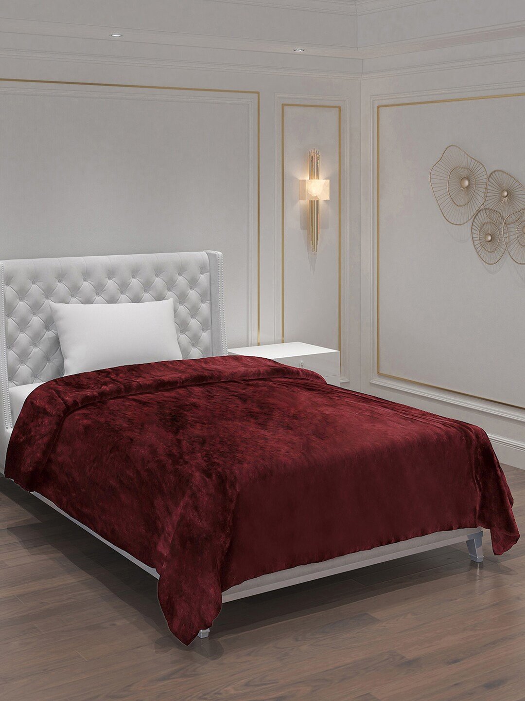 

Monte Carlo Maroon AC Room 233 GSM Single Bed Blanket