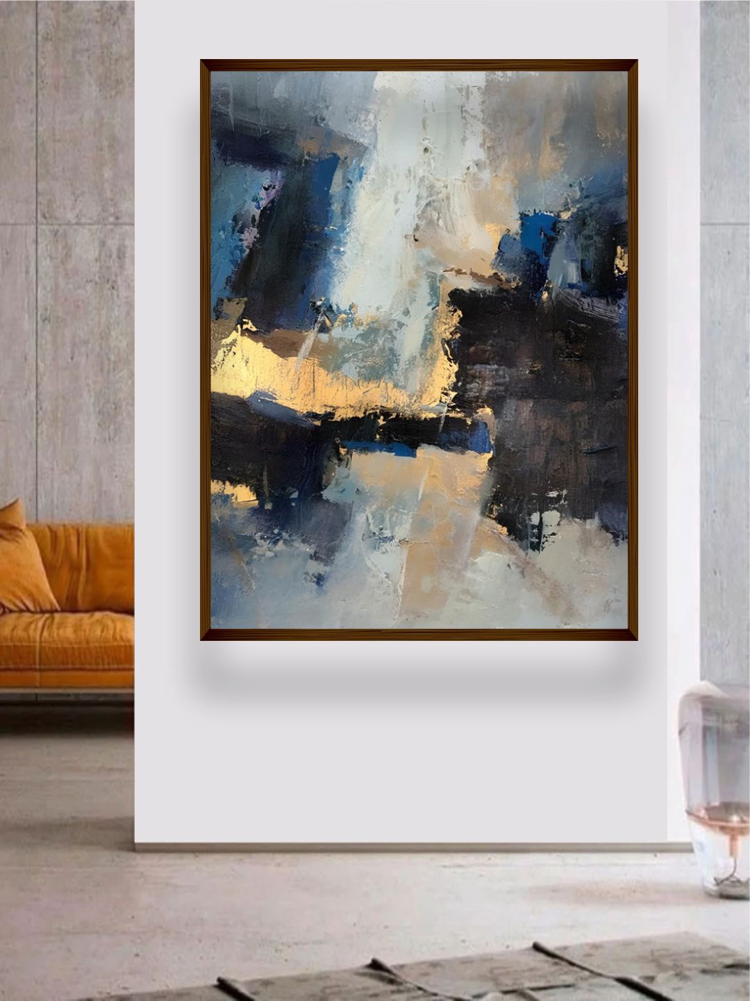 

The Art House White & Black Abstract Wooden Framed Canvas Painting Wall Art