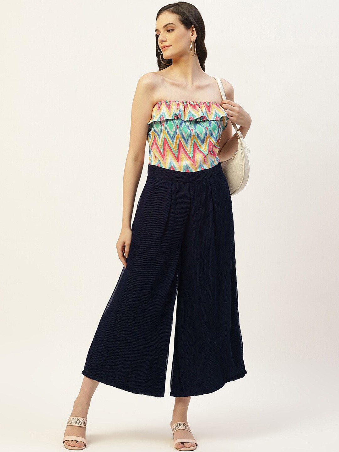 

BAESD Colourblocked Strapless Basic Jumpsuit, Navy blue