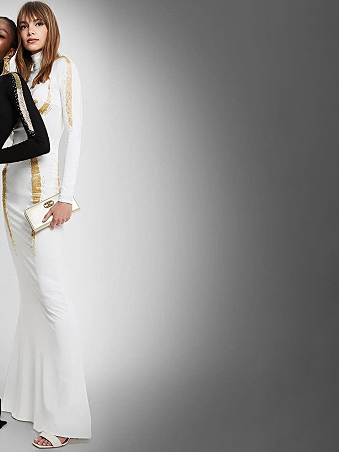 

LULU & SKY High Neck Maxi Dress, White