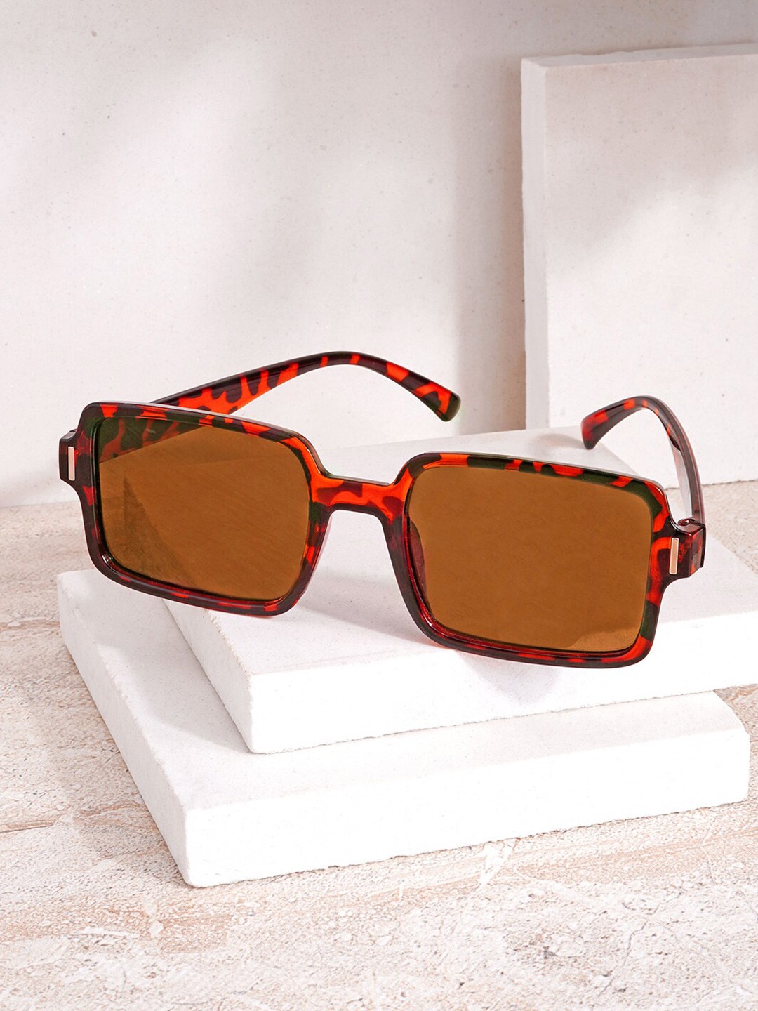 

JOKER & WITCH Women Printed Rectangular Sunglasses JWSG45, Brown