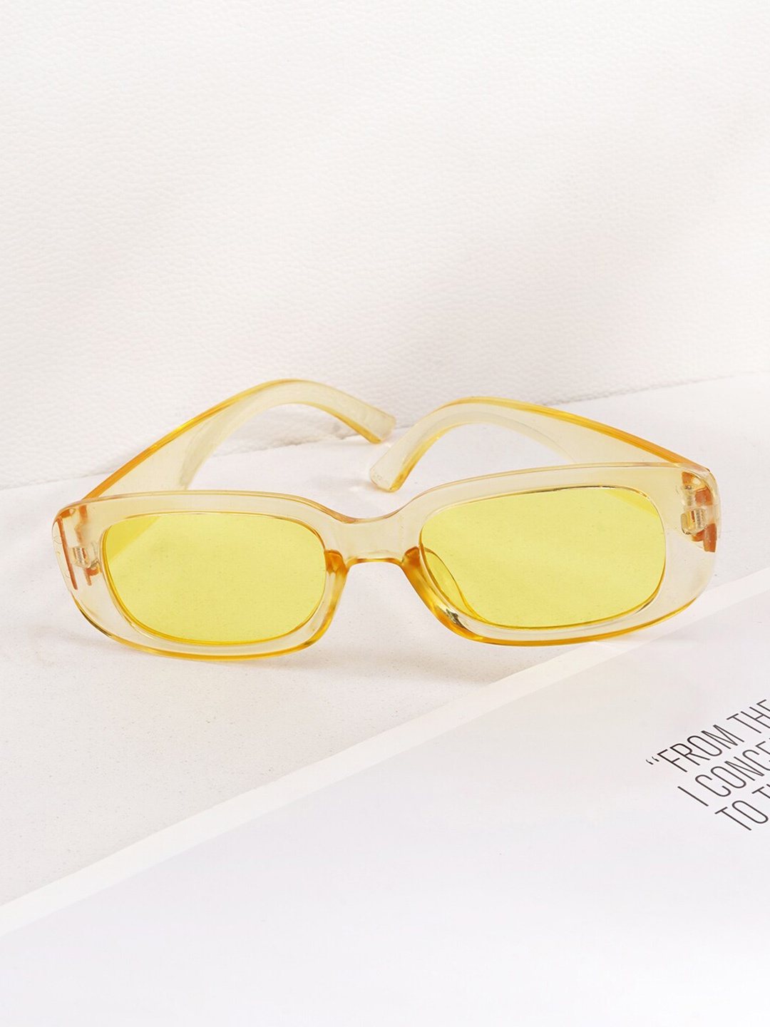 

JOKER & WITCH Women Rectangle Sunglasses JWSG73, Yellow