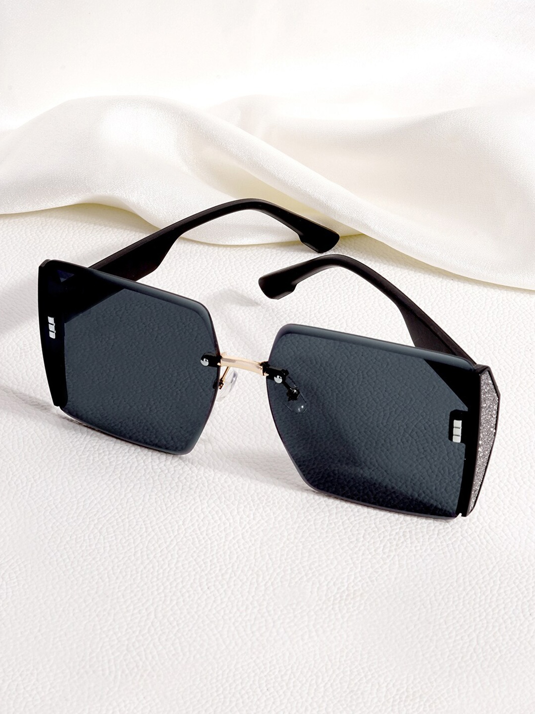 JOKER & WITCH Women Rimless Oversized Sunglasses JWSG64, Black