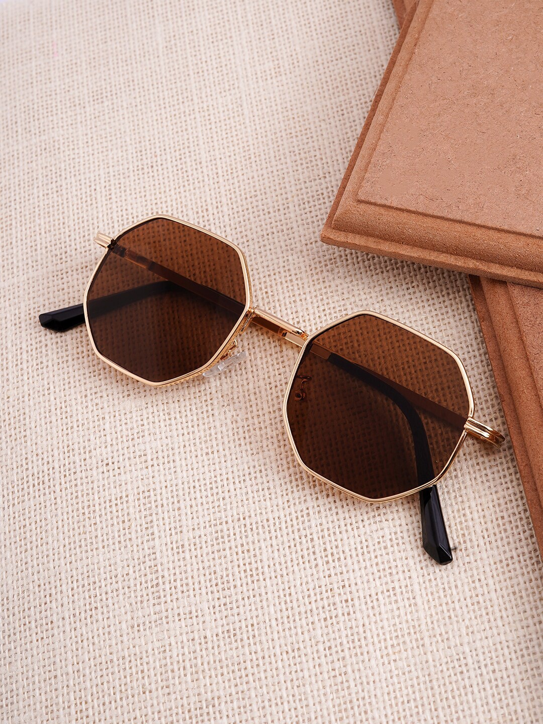 

JOKER & WITCH Men Octagon Sunglasses JWSG103, Brown